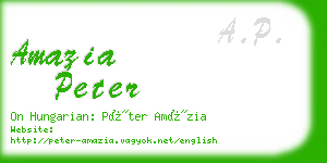 amazia peter business card